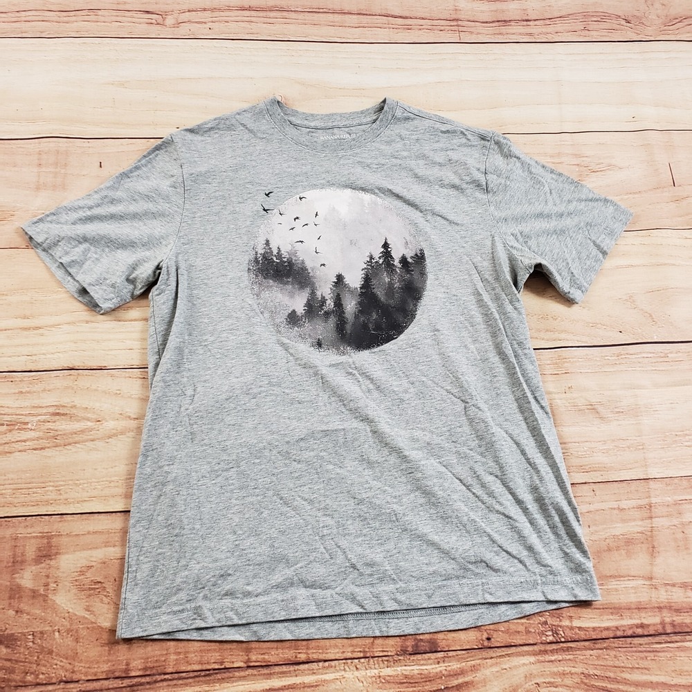 Banana Republic Shirt Mens Medium Gray Outdoor Lightweight Cotton T Shirt Adult
